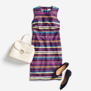 Calvin Klein stripped multi-color below knee sleeveless pencil dress size 6.